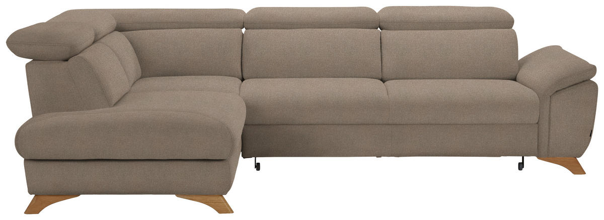 ECKSOFA MERCURY Beige Flachgewebe  - Eichefarben/Beige, MODERN, Holz/Textil (212/287cm) - Valnatura