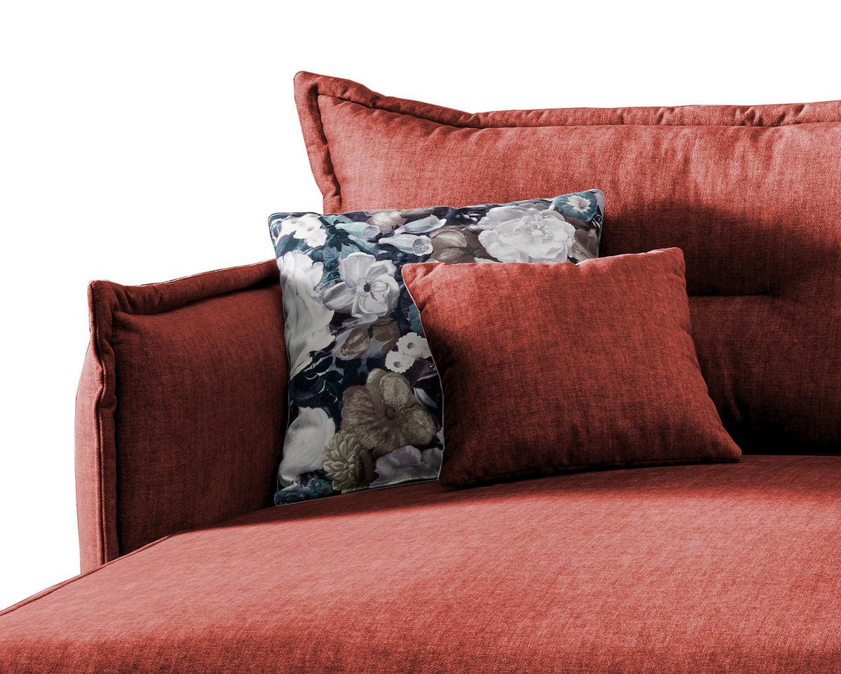 ECKSOFA Koralle Velours  - Türkis/Koralle, MODERN, Textil/Metall (180/255cm) - Livetastic