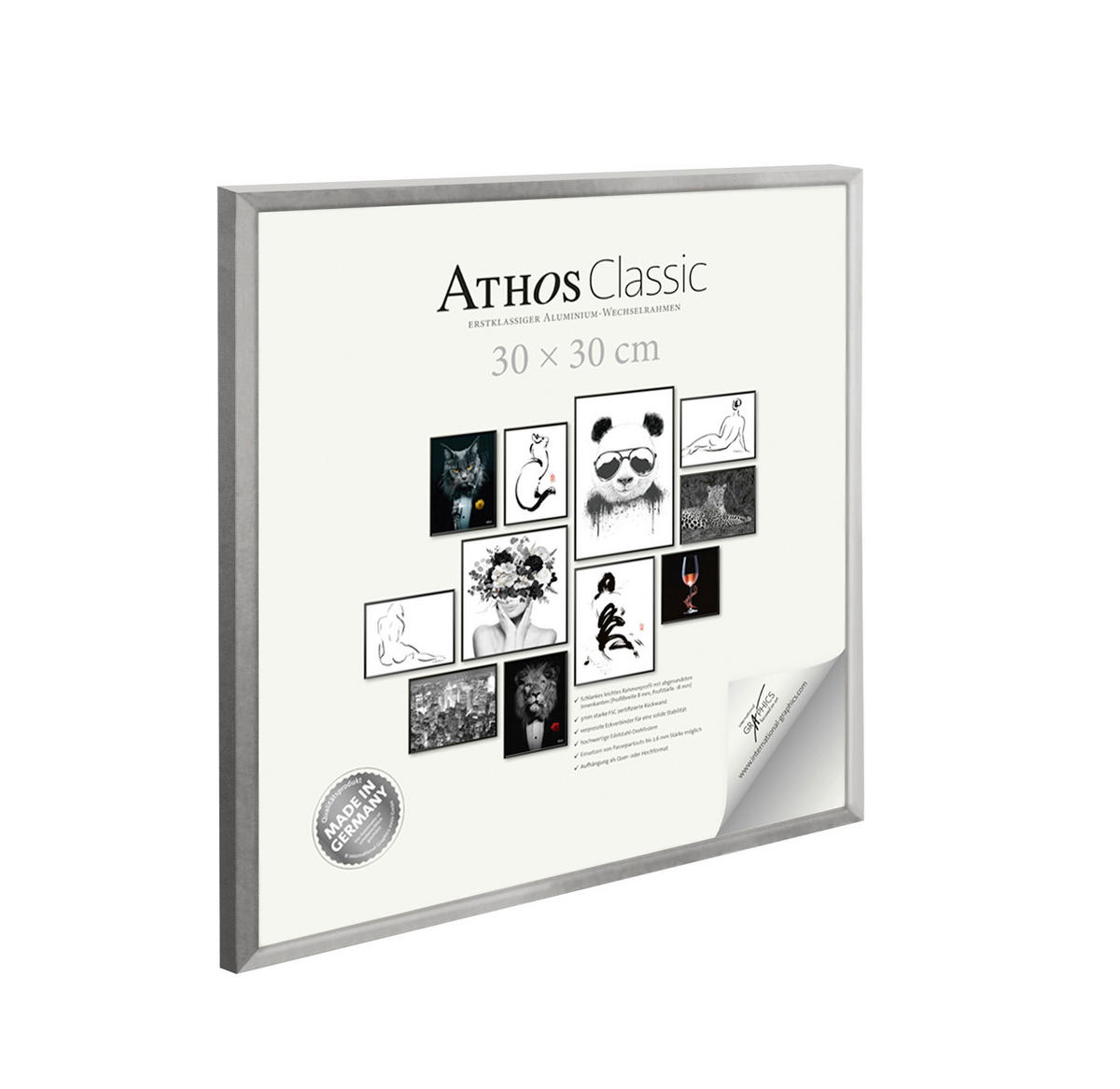 BILDERRAHMEN - Silberfarben, Basics, Papier/Holzwerkstoff (30/30/1,8cm)