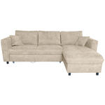 ECKSOFA Naturfarben Flachgewebe  - Schwarz/Naturfarben, KONVENTIONELL, Textil/Metall (252/162cm) - Carryhome