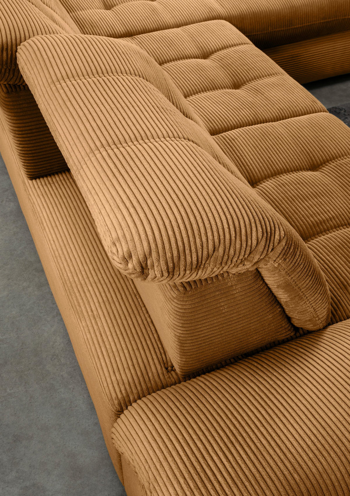 ECKSCHLAFSOFA in Cord Goldfarben  - Goldfarben/Schwarz, Modern, Textil/Metall (273/189cm) - Livetastic