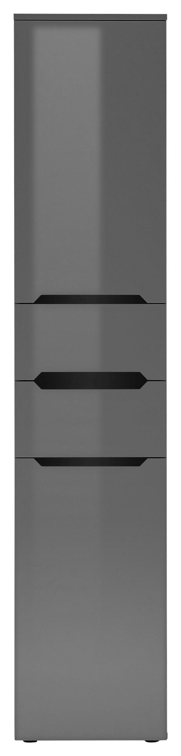 HOCHSCHRANK 40/190/30 cm  - Anthrazit/Anthrazit Hochglanz, KONVENTIONELL, Holzwerkstoff/Kunststoff (40/190/30cm) - home24