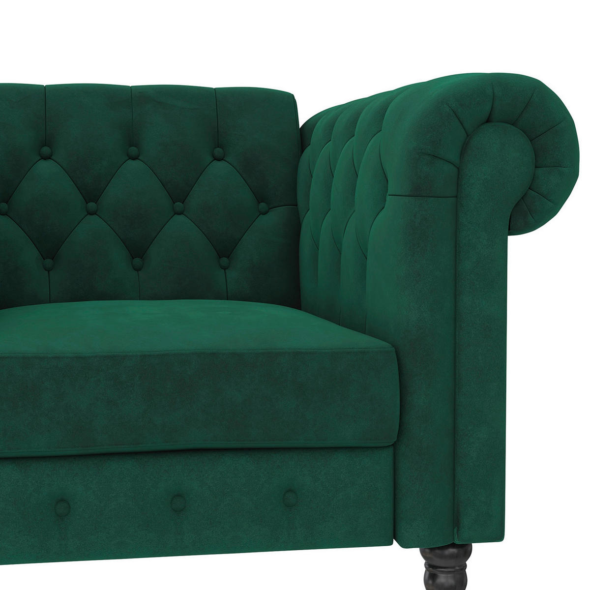 SESSEL in Velours Dunkelgrün  - Dunkelgrün/Schwarz, Basics, Holz/Textil (111/83/87cm) - Livetastic