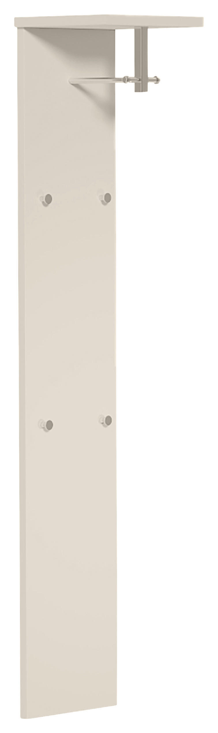 GARDEROBENPANEEL in 33/167/31 cm - Taupe/Chromfarben, Design, Holzwerkstoff/Metall (33/167/31cm) - Moderano