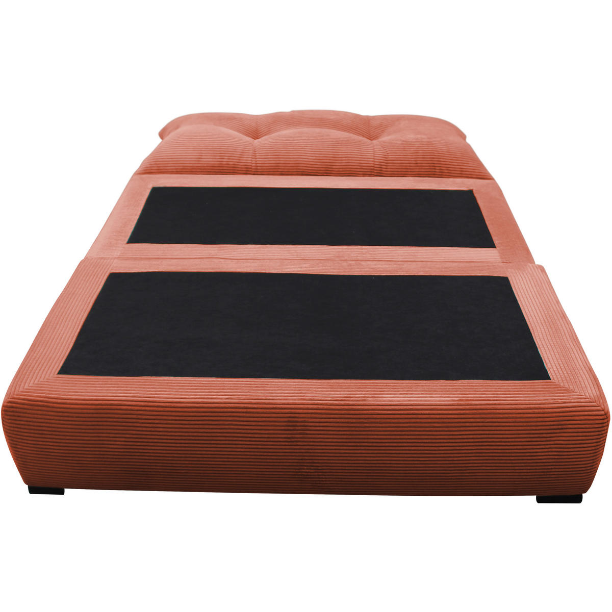 SCHLAFSOFA  mit Liegefunktion Cord Koralle  - Koralle/Schwarz, Design, Kunststoff/Textil (154/93/85cm) - MID.YOU