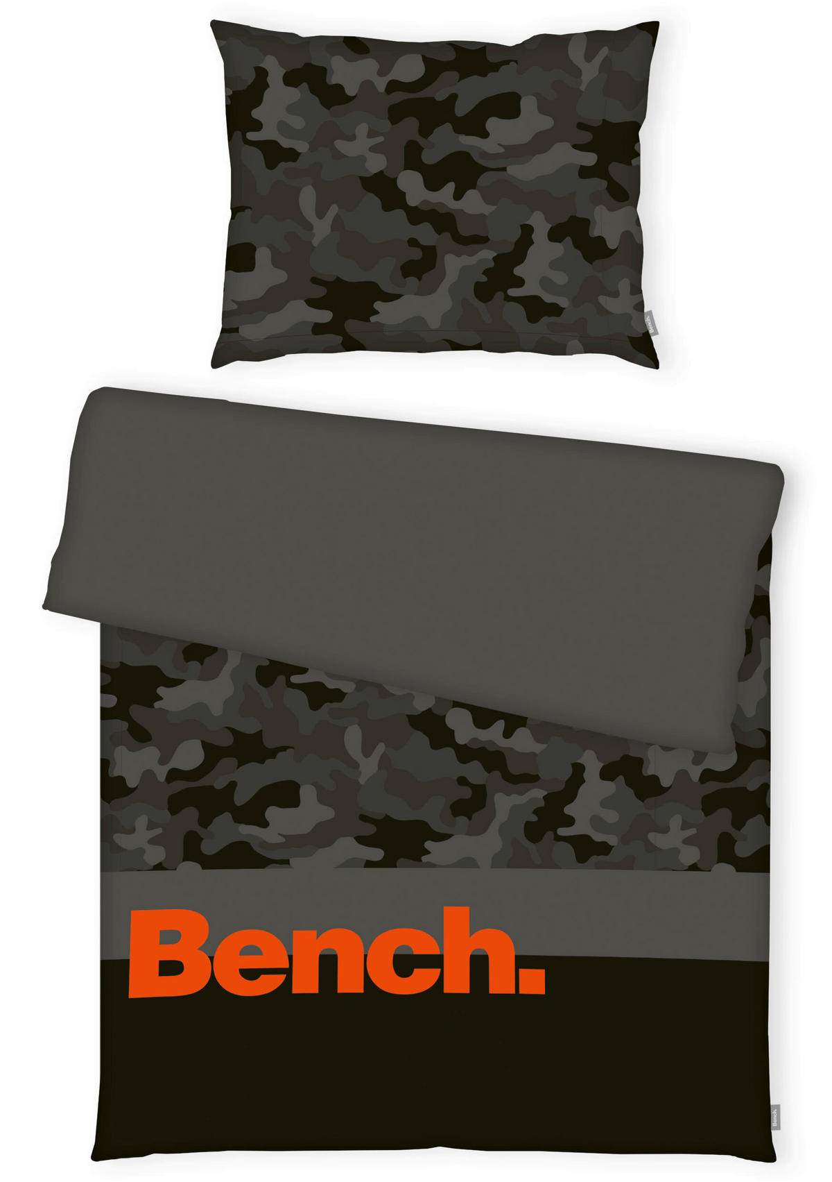 WENDEBETTWÄSCHE 155/220 cm  - Schwarz/Grau, Basics, Textil (155/220cm) - Bench