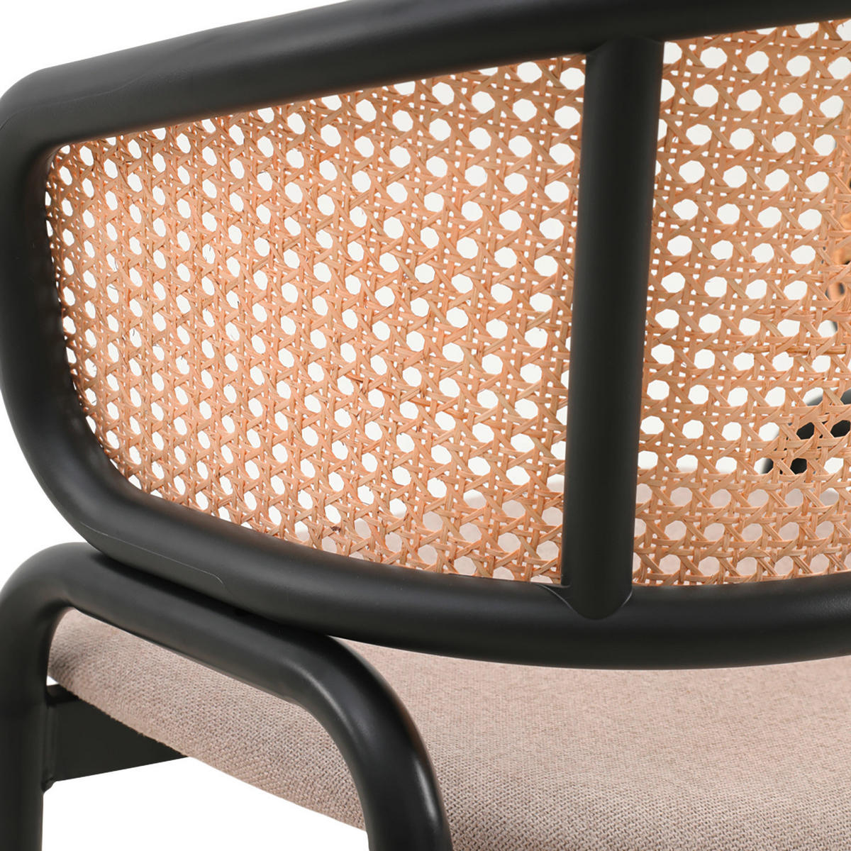 ARMLEHNSTUHL  in Stahl Leinenoptik matt  - Beige/Schwarz, LIFESTYLE, Holz/Kunststoff (56/76/53cm) - home24
