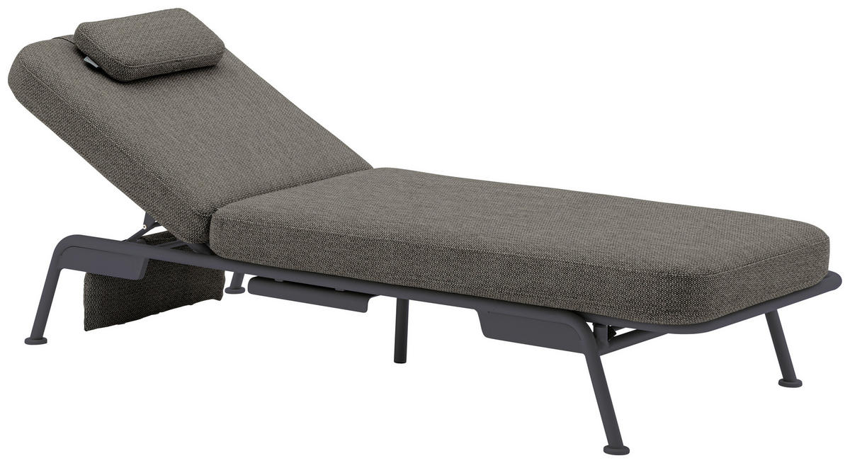 GARTENBANK 198/78/81 cm  Aluminium  - Graphitfarben/Grau, Design, Textil/Metall (198/78/81cm) - Zebra 