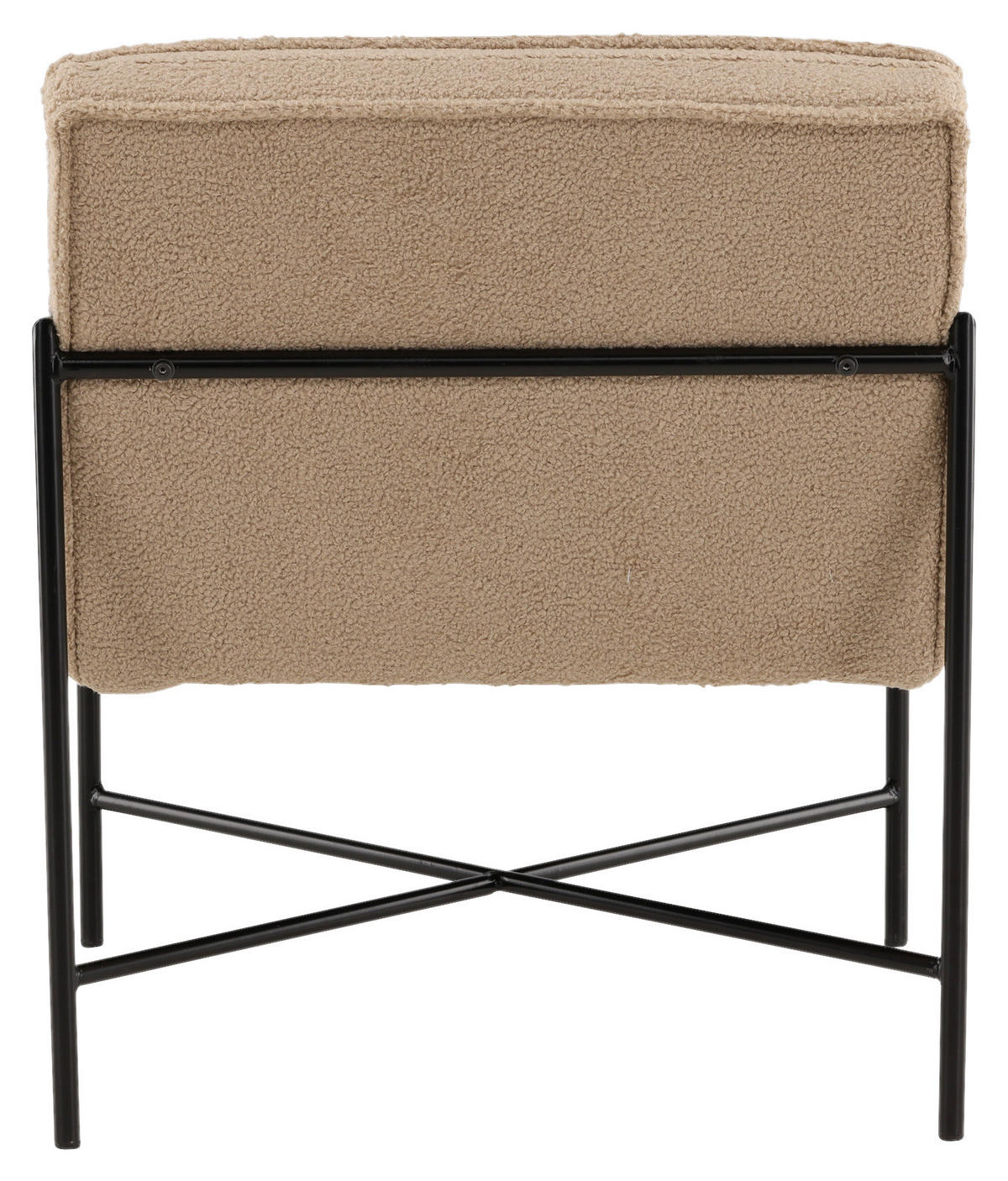 SESSEL in Teddystoff Schwarz, Beige  - Beige/Schwarz, Design, Textil/Metall (66/78/65cm) - Livetastic