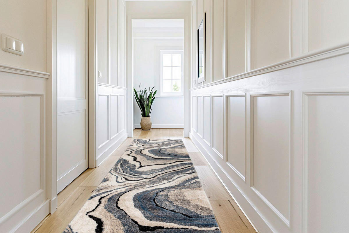 FLACHWEBETEPPICH 80/300 cm Blau rechteckig  - Blau, Basics, Textil (80/300cm) - Kayoom