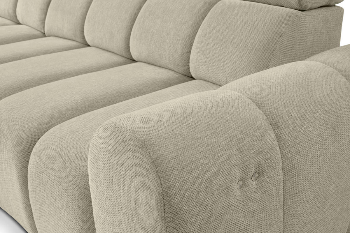 ECKSOFA  in Chenille Beige  152/290 cm  - Beige/Schwarz, Design, Kunststoff/Textil (152/290cm) - Stylife
