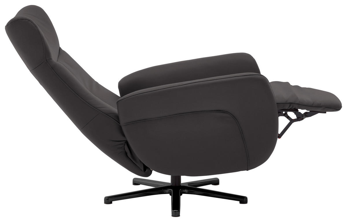 FAUTEUIL RELAX in Leder Dunkelbraun  - Dunkelbraun/Schwarz, Design, Leder/Metall (76/112/83cm) - Beldomo Speed