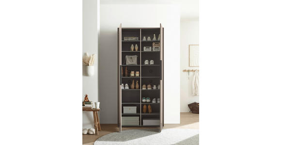 SCHUHSCHRANK  in 90/195/38 cm  - Kaschmir/Schwarz, Design, Holzwerkstoff/Kunststoff (90/195/38cm) - Voleo