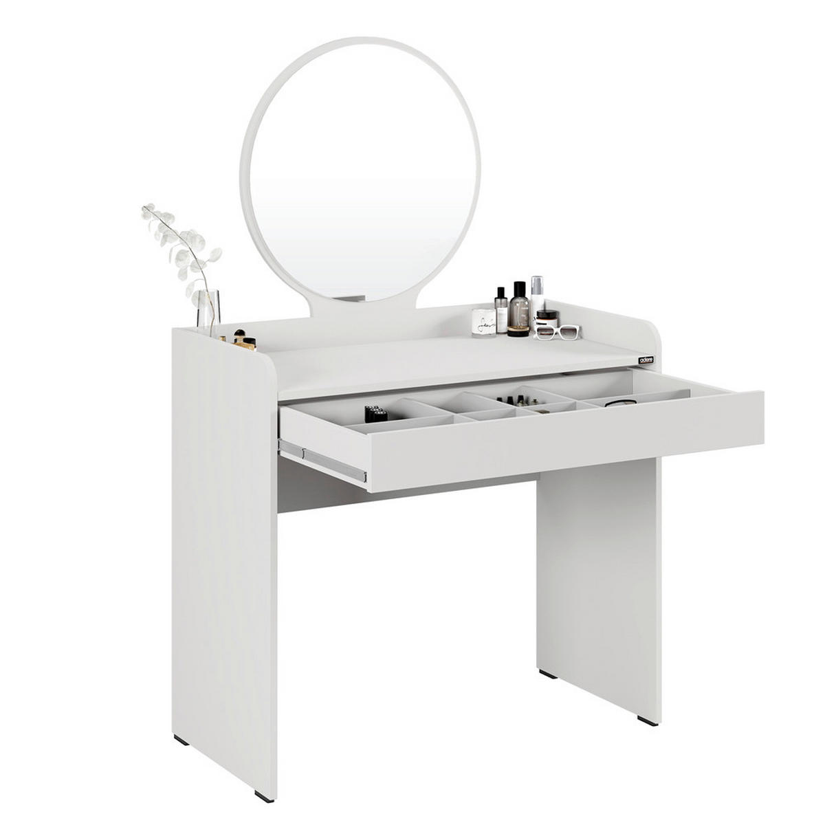 SCHMINKTISCH Weiß  - Weiß, Design, Glas/Holzwerkstoff (90/47/142cm) - Carryhome