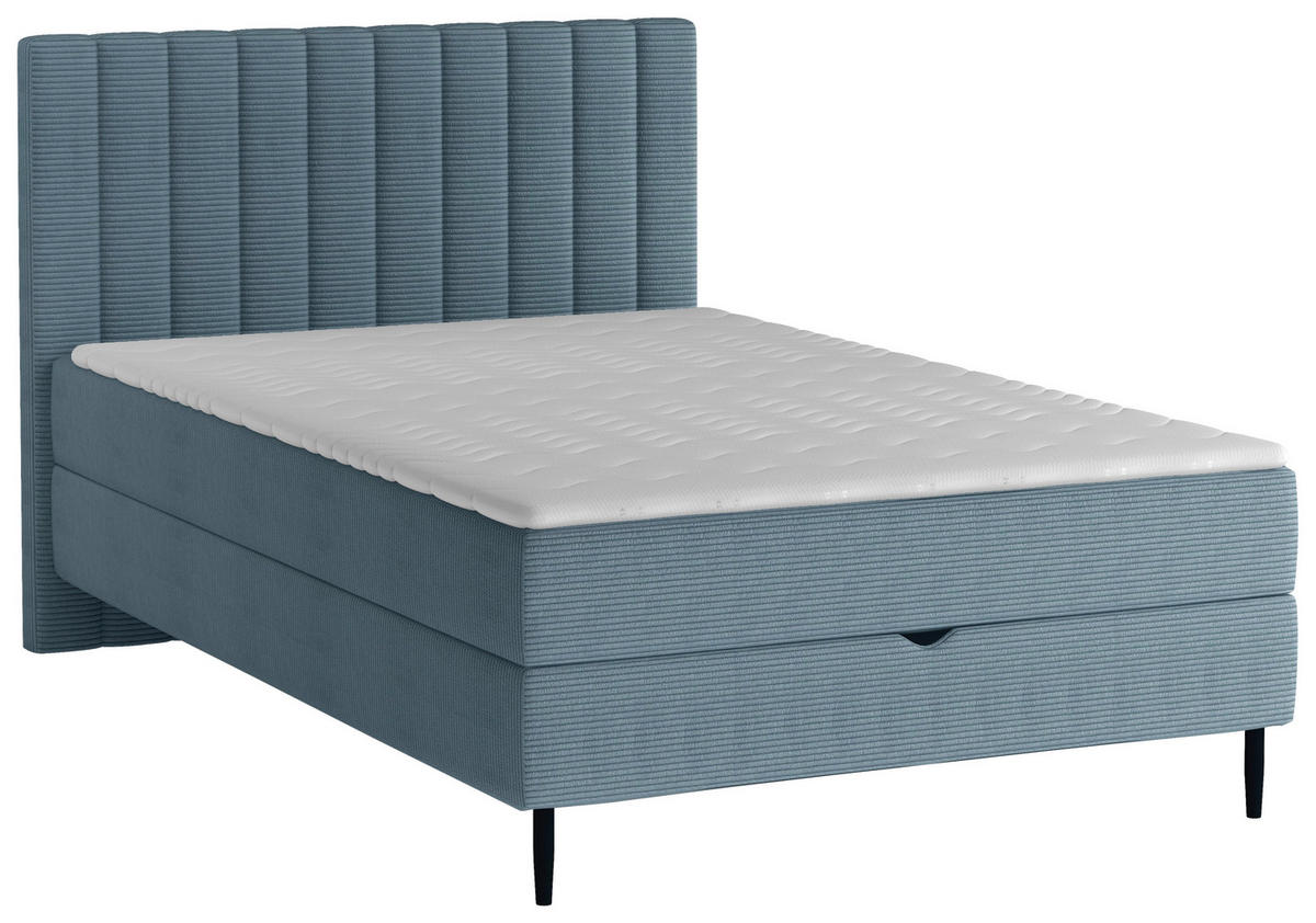 BOXBETT 120/200 cm  in Blau  - Blau/Schwarz, Design, Holz/Holzwerkstoff (120/200cm) - Stylife