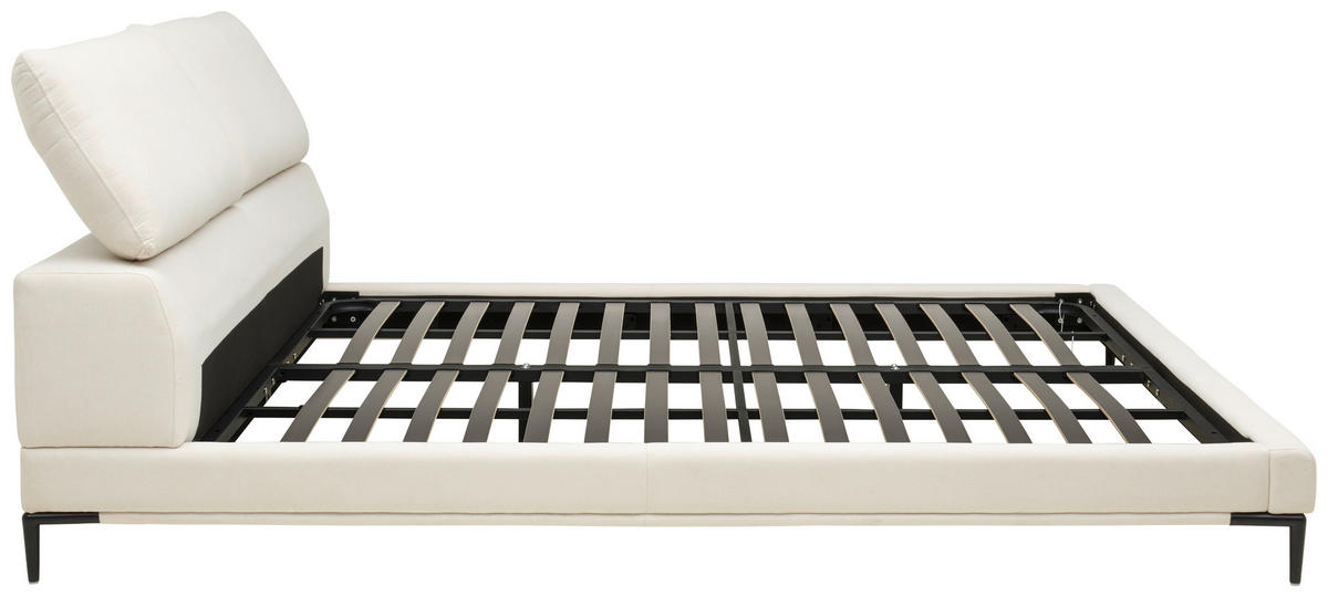 POLSTERBETT 180/200 cm  in Creme  - Creme/Schwarz, Modern, Holz/Textil (180/200cm) - Livetastic