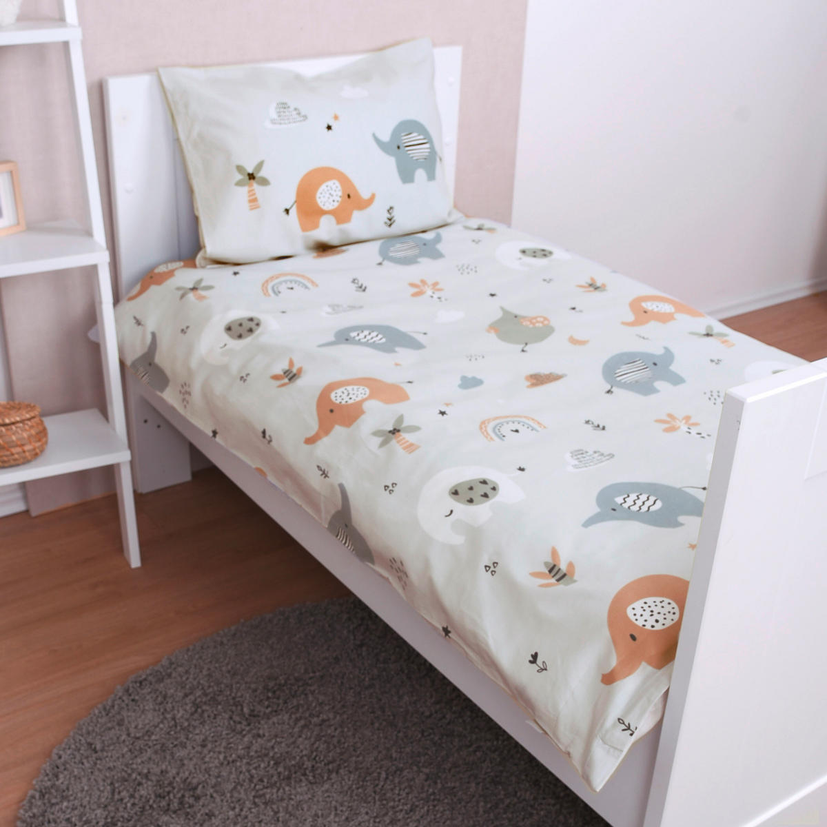 BABYBETTWÄSCHE 100/135 cm  - Hellgrau/Weiß, Basics, Textil (100/135cm) - Herding