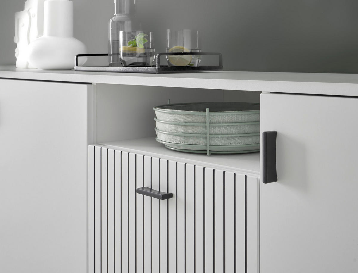 SIDEBOARD  in 200/80/42 cm  - Schwarz/Weiß, Design, Holzwerkstoff/Kunststoff (200/80/42cm) - MID.YOU