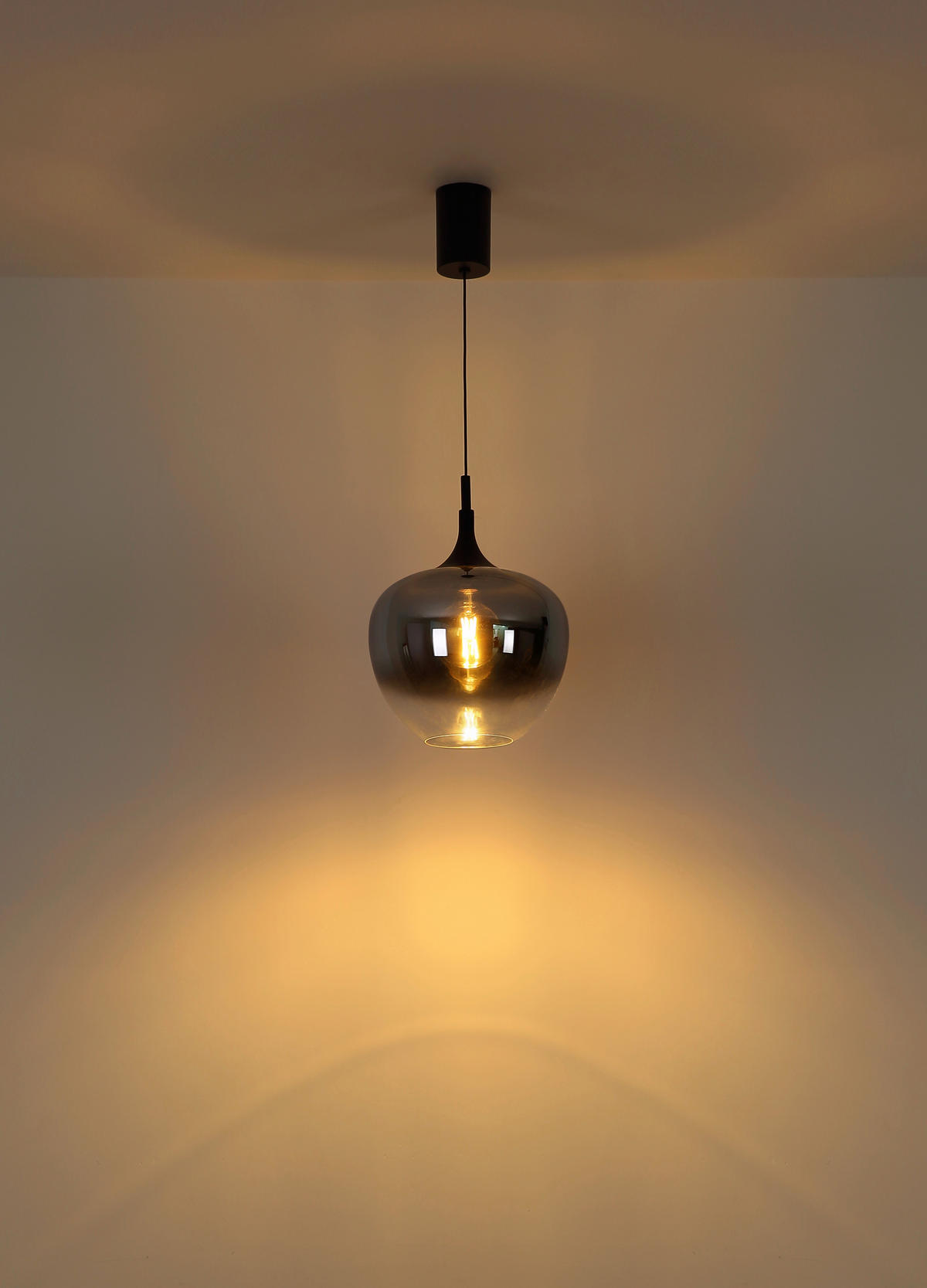 HÄNGELEUCHTE Maxy 29/150 cm  - Klar/Schwarz, Design, Glas/Kunststoff (29/150cm) - Globo