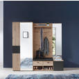 GARDEROBE 5-teilig  in 210/202/38 cm  - Schwarz/Eiche Artisan, Design, Holzwerkstoff/Textil (210/202/38cm) - Voleo