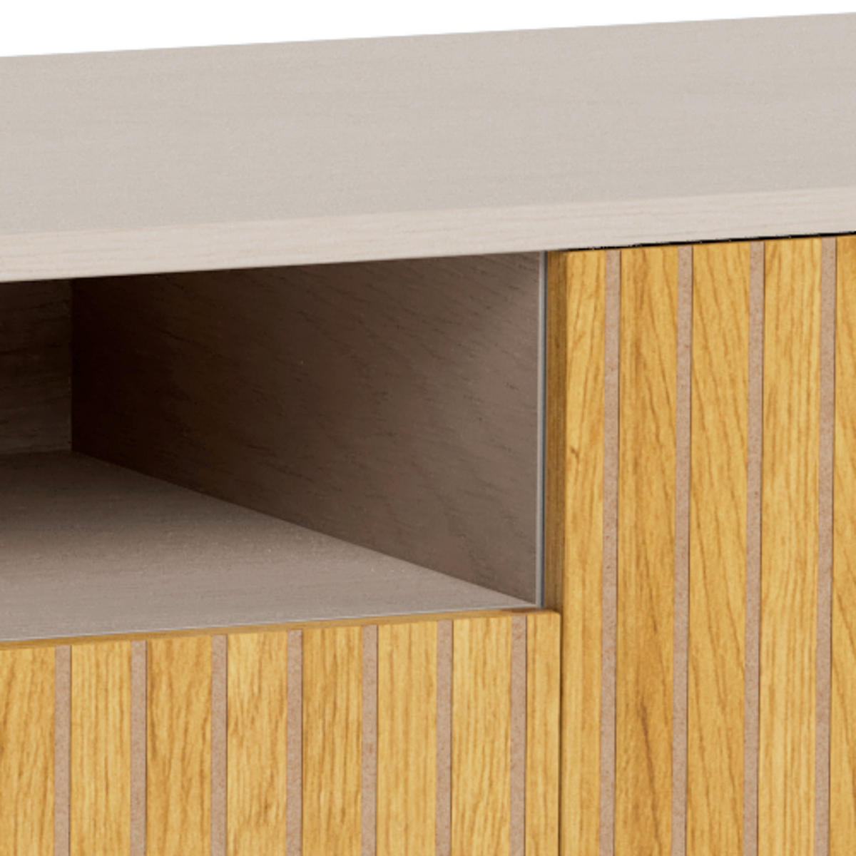 TV-ELEMENT Metall, Holzwerkstoff Grau, Wildeiche  - Wildeiche/Grau, Design, Holzwerkstoff/Metall (140/45/40cm) - Carryhome