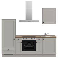 KÜCHENLEERBLOCK 240 cm   in Grau, Eiche dunkel  - Eiche dunkel/Eichefarben, MODERN, Holzwerkstoff/Metall (240cm) - Nobilia