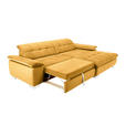 ECKSOFA in Mikrofaser Dunkelgelb  - Chromfarben/Dunkelgelb, Design, Textil/Metall (265/180cm) - Carryhome