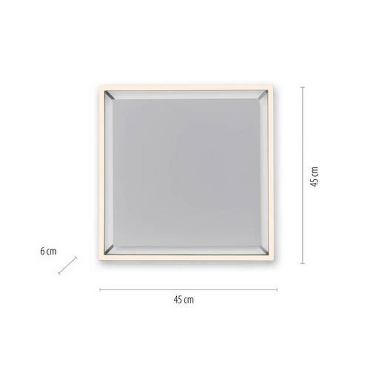 STROPNÉ LED SVIETIDLO, 45/45/5,6 cm - Design, kov/plast (45/45/5,6cm)