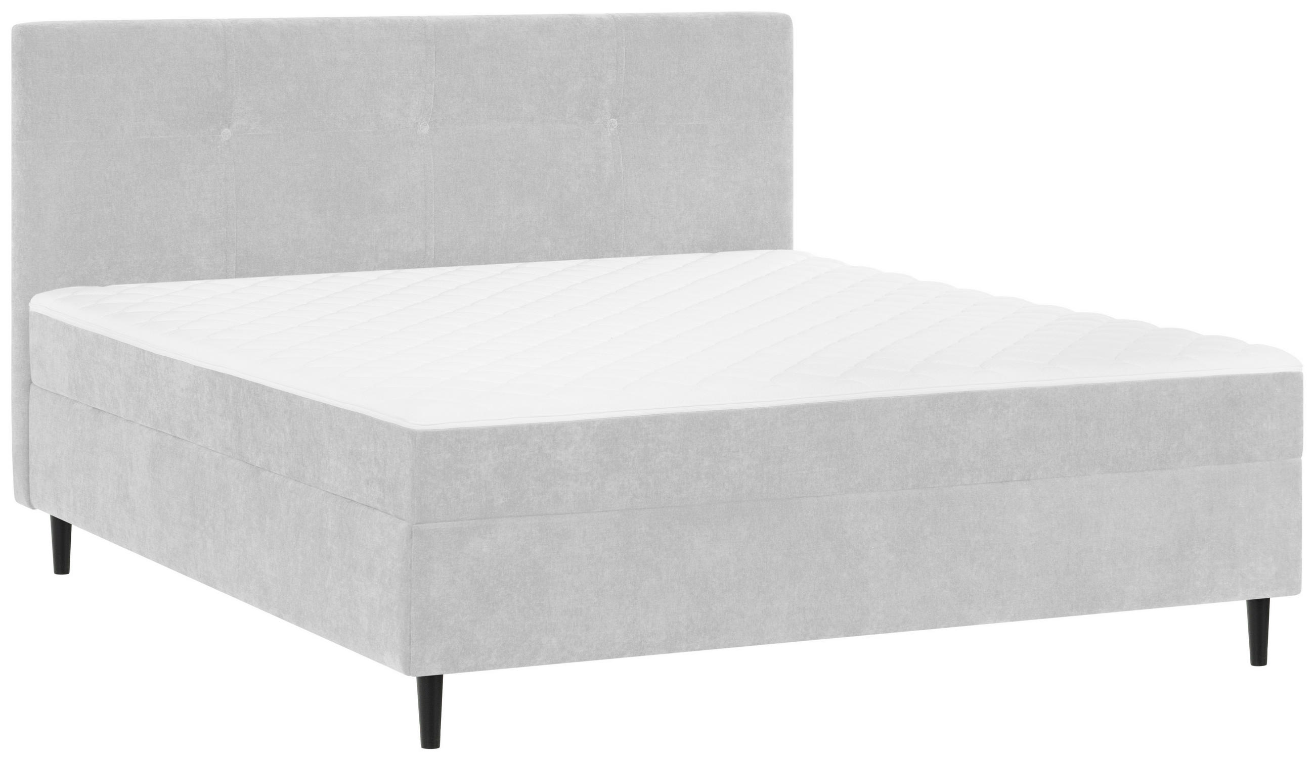 BOXBETT 180/200 cm  in Silberfarben  - Silberfarben/Schwarz, KONVENTIONELL, Holz/Textil (180/200cm) - Welnova