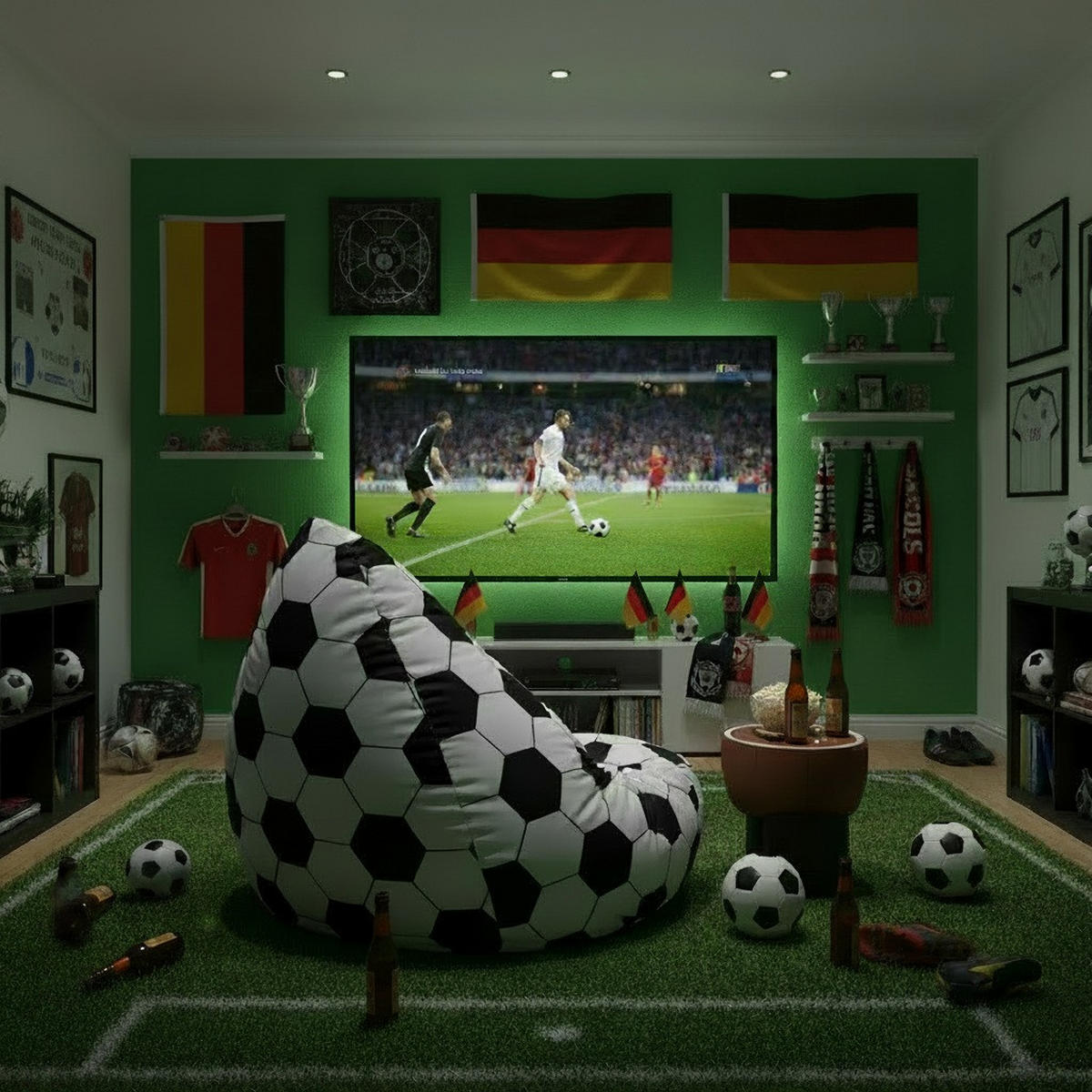 SITZSACK Sitting Point Bean Bag Webstoff Fußball 220 L  - Schwarz/Weiß, Design, Textil (70/60/70cm) - Boxxx