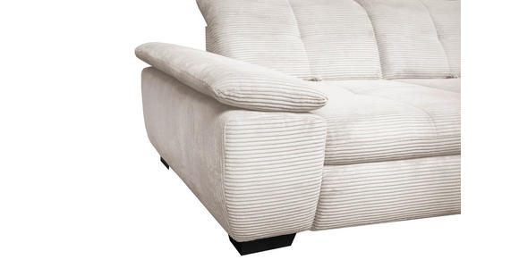 ECKSOFA in Cord Creme  - Creme/Schwarz, Design, Textil/Metall (313/242cm) - Xora