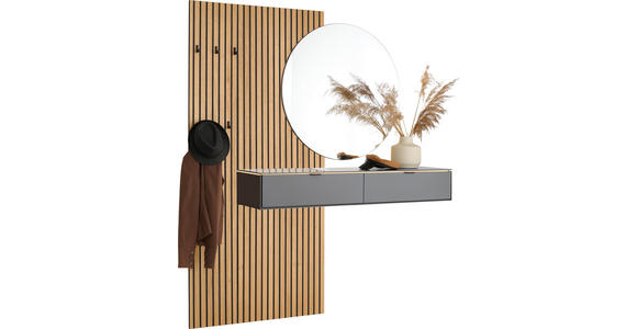 GARDEROBE  in 170/192/40 cm  - Anthrazit/Naturfarben, Design, Glas/Holz (170/192/40cm) - Dieter Knoll
