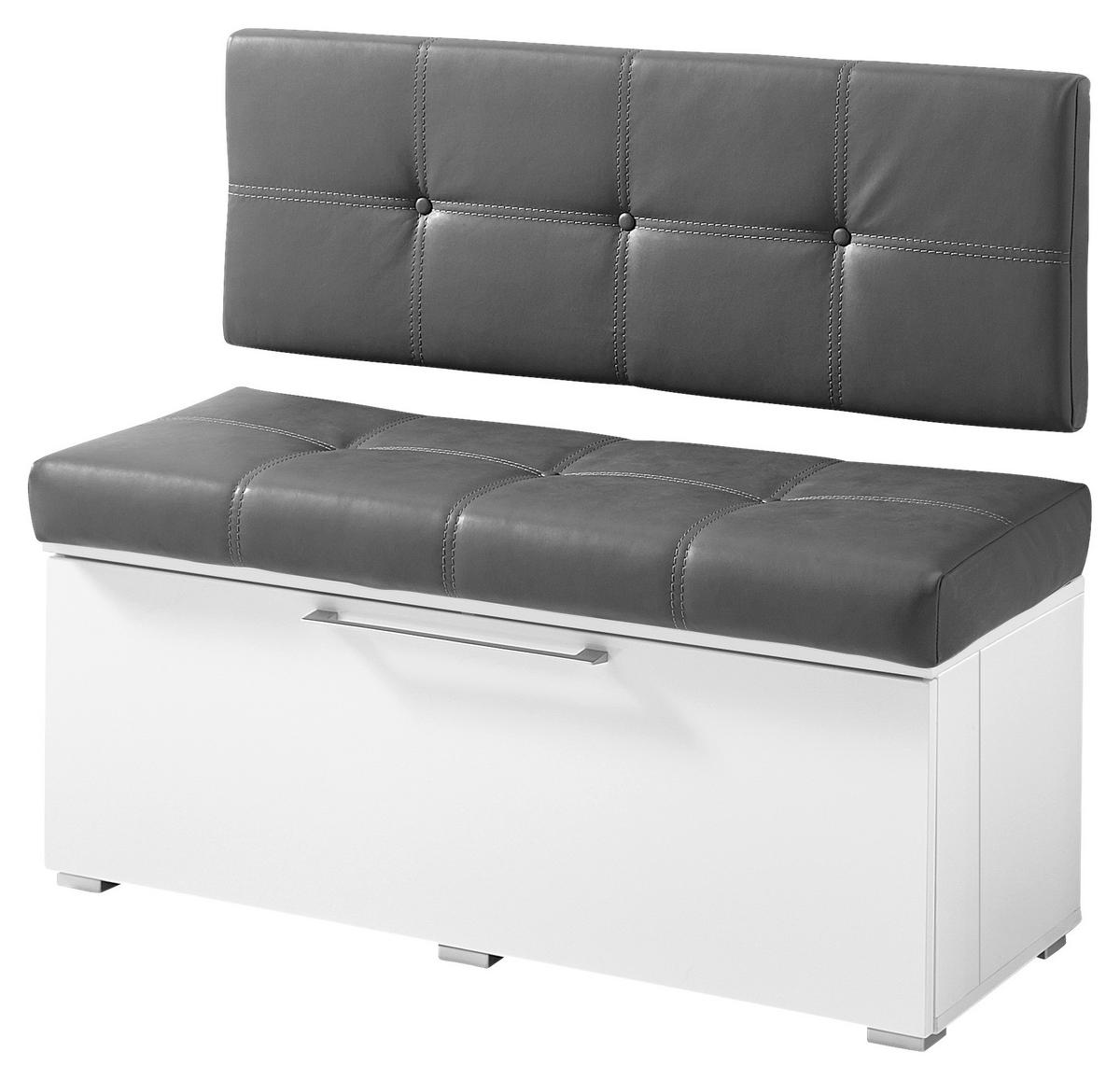 GARDEROBENBANK - Silberfarben/Weiß, MODERN, Holzwerkstoff/Kunststoff (100/37/40cm) - Livetastic