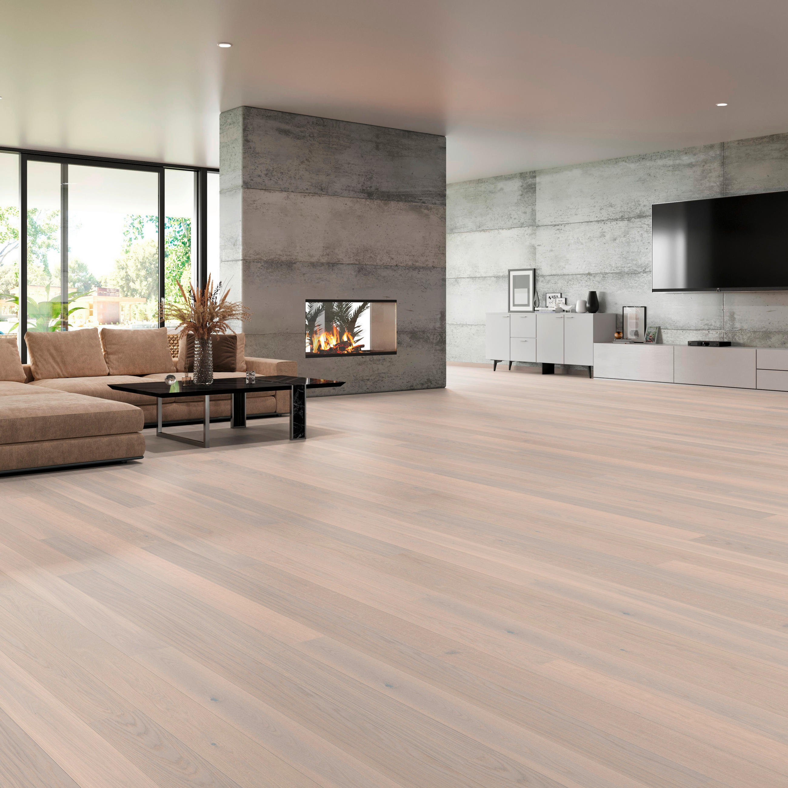 LANDHAUSDIELE Puristico Trend Eiche Edelweiss 100013501  per  m² - Design, Holz (220,5/17,6/1,3cm) - Tilo