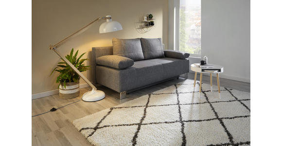 SCHLAFSOFA Webstoff Anthrazit - Chromfarben/Anthrazit, Design, Textil/Metall (194/88/88cm) - Novel