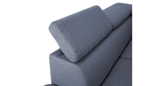 ECKSOFA inkl. Funktionen Blau Webstoff  - Blau/Silberfarben, Design, Textil/Metall (226/257cm) - Xora