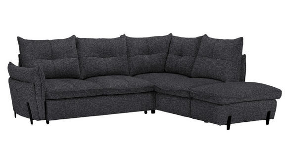 ECKSOFA Dunkelgrau Bouclé  - Dunkelgrau/Schwarz, Design, Textil/Metall (250/220cm) - Xora