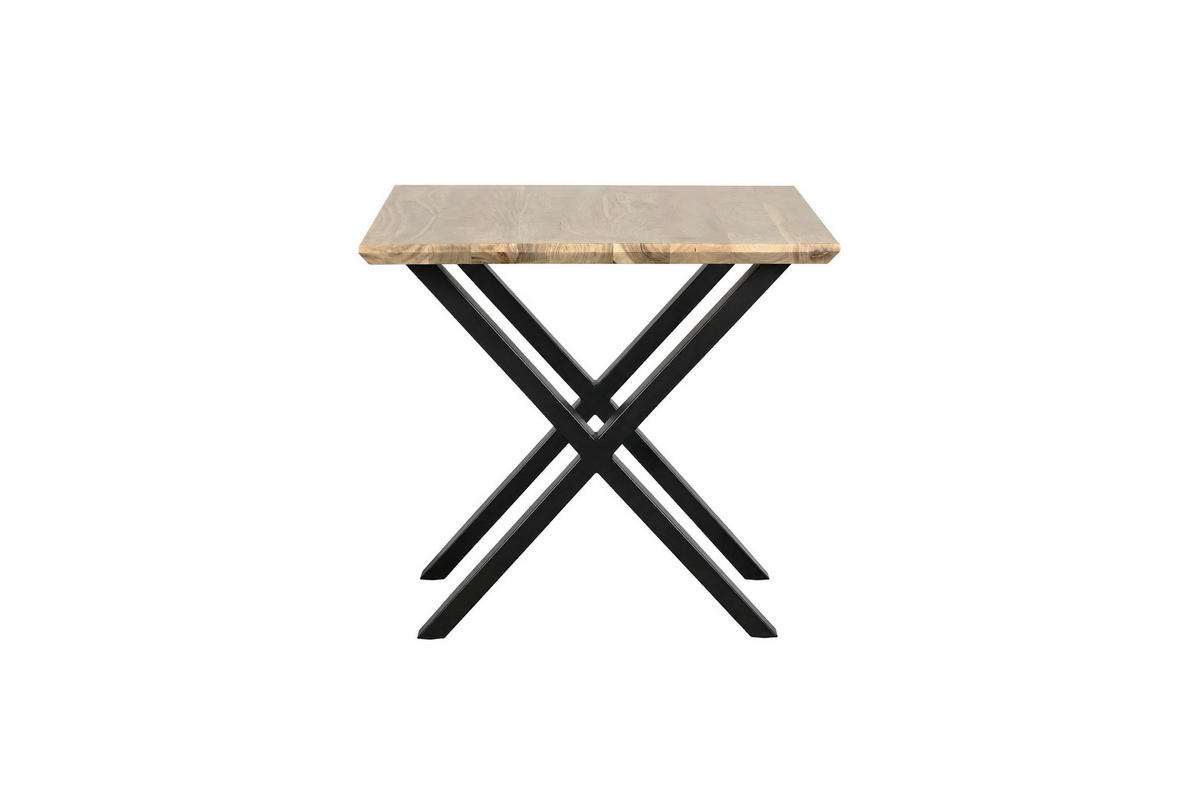 ESSTISCH 120/80/76 cm Echtholz  Holz, Metall rechteckig Akaziefarben  - Schwarz/Akaziefarben, MODERN, Holz/Metall (120/80/76cm) - MID.YOU
