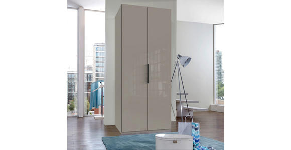 DREHTÜRENSCHRANK in Sahara - Schwarz/Sahara, KONVENTIONELL, Glas/Holzwerkstoff (100/236/58cm) - Hom`in