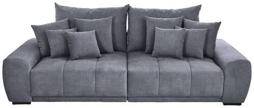 BIGSOFA Flachgewebe Dunkelgrau  - Dunkelgrau/Schwarz, KONVENTIONELL, Holz/Textil (280/67/120cm) - Carryhome