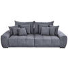 BIGSOFA Flachgewebe Dunkelgrau  - Dunkelgrau/Schwarz, KONVENTIONELL, Holz/Textil (280/67/120cm) - Carryhome