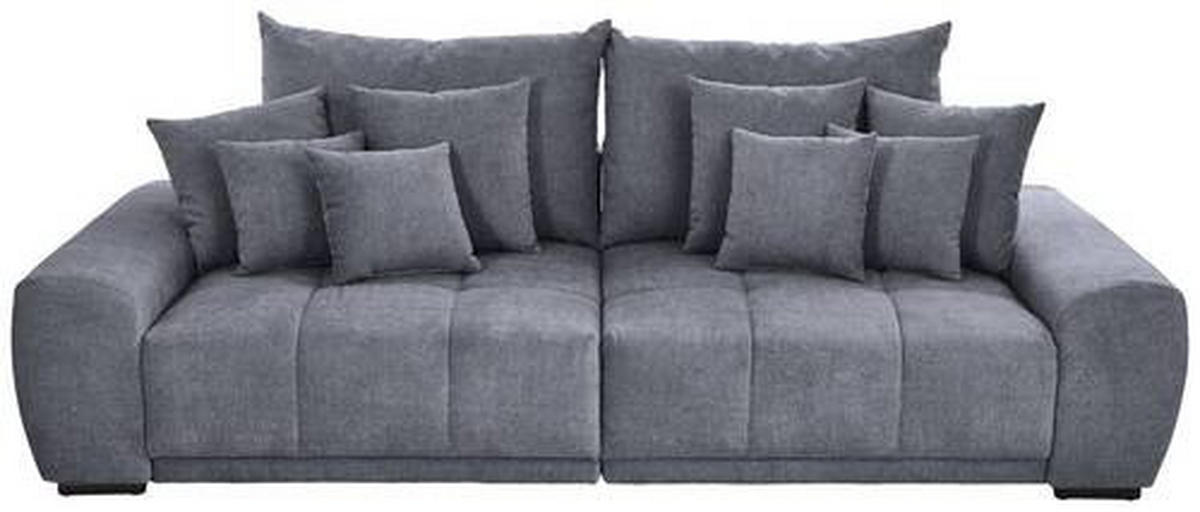 BIG SOFFA i flatväv mörkgrå  - mörkgrå/svart, Klassisk, trä/textil (280/67/120cm) - MID.YOU