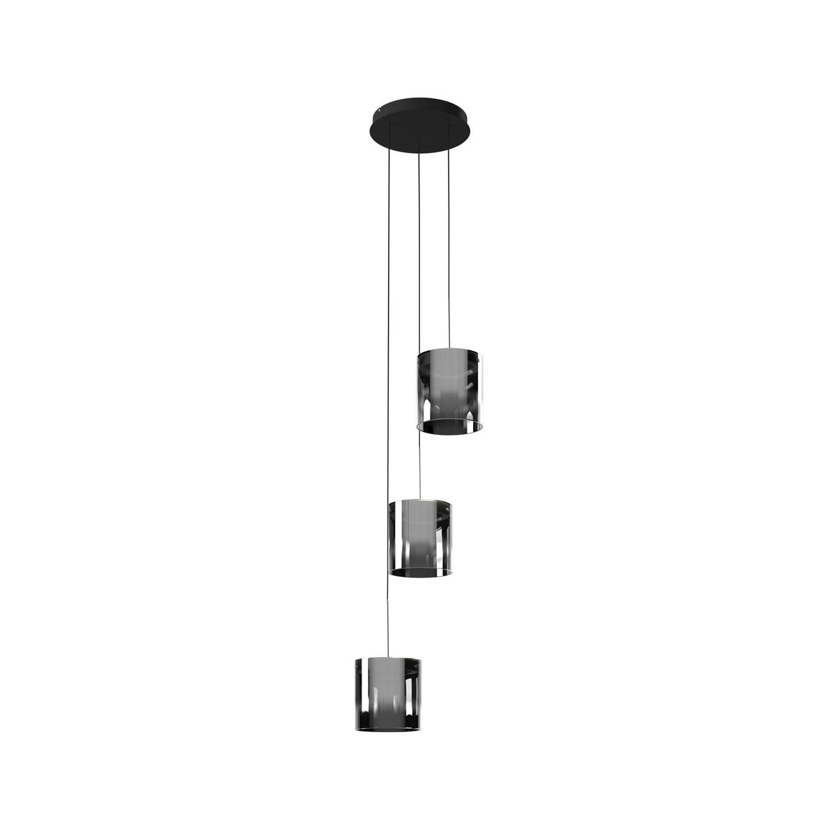 ZÁVESNÉ LED SVIETIDLO, 40/180 cm  - čierna, Design, kov/sklo (40/180cm) - Dieter Knoll