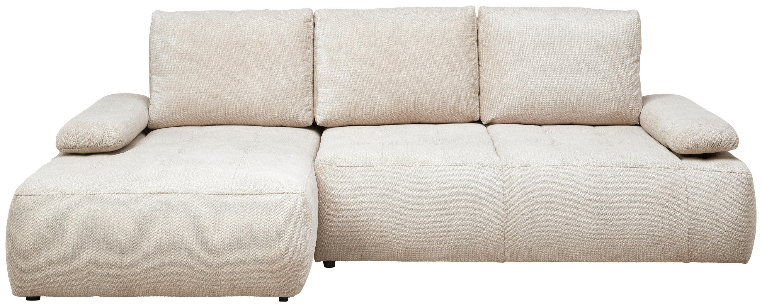 ECKSOFA Naturfarben Webstoff  - Schwarz/Naturfarben, KONVENTIONELL, Kunststoff/Textil (162/282cm) - Carryhome