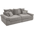 BIGSOFA Feincord Greige  - Greige/Schwarz, Design, Kunststoff/Textil (260/90/140cm) - Carryhome