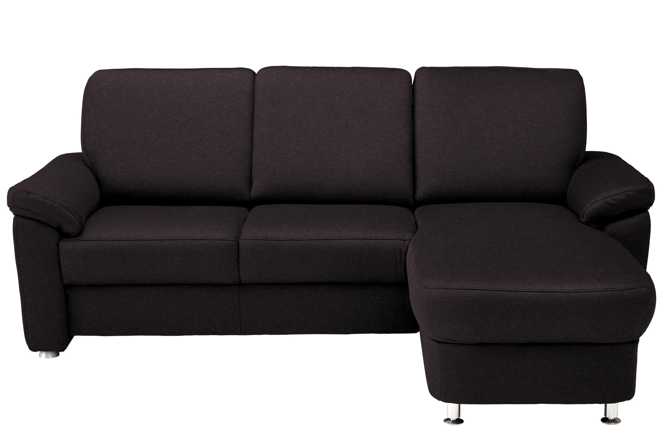 ECKSOFA in Webstoff Anthrazit  - Chromfarben/Anthrazit, Konventionell, Textil/Metall (220/163cm) - Beldomo System