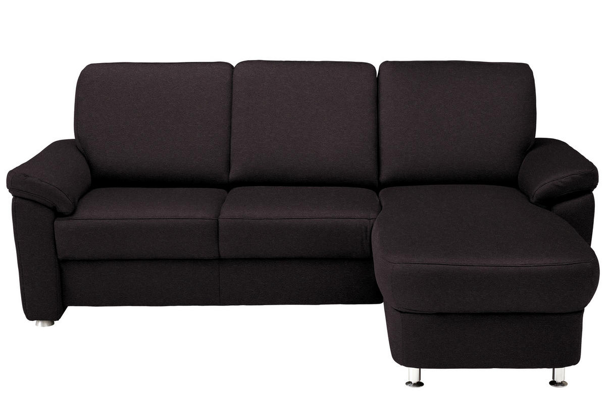 ECKSOFA in Webstoff Anthrazit  - Chromfarben/Anthrazit, Konventionell, Textil/Metall (220/163cm) - Beldomo System