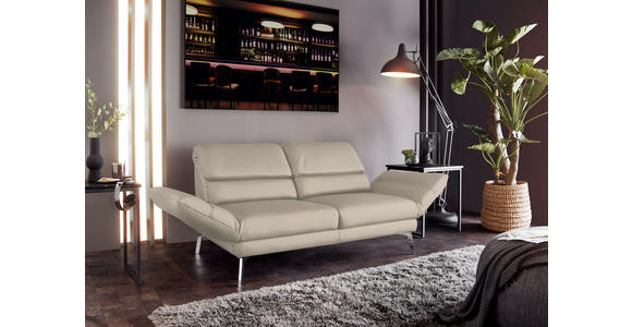 2-SITZER-SOFA in Echtleder Beige  - Chromfarben/Beige, Design, Leder/Metall (172-226/83/96cm) - Dieter Knoll