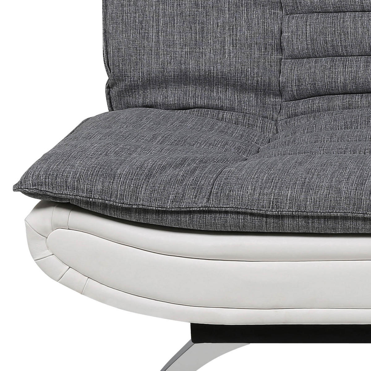 SCHLAFSOFA in Textil Grau, Weiss  - Chromfarben/Weiss, Design, Textil/Metall (196/91/98cm) - MID.YOU
