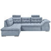 ECKSOFA Blau Mikrovelours  - Blau, KONVENTIONELL, Kunststoff/Textil (193/283cm) - MID.YOU